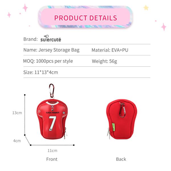 Supercute Custom Coin Purse OEM ODM EVA Materials Unique Jersey Bag Design