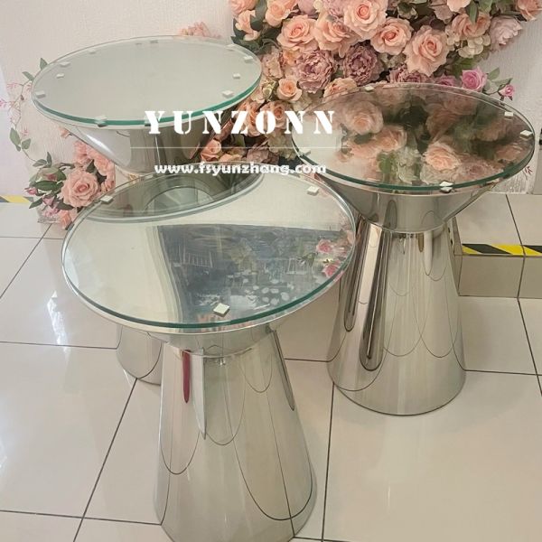 Stainless Steel Coffee Table Kids Birthday Event Planning Decor Round Cake Display Stand  for Wedding Decoration