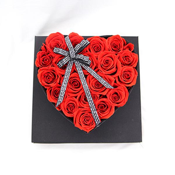 Heart Shaped Fresh Preserved Rose Gift Box For Wedding Decoration