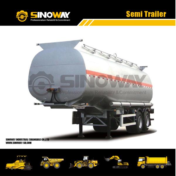 2 / 3 Axle 45m³ Capacity Truck Low Bed Trailer Steel Frame For Gasoline / Diesel