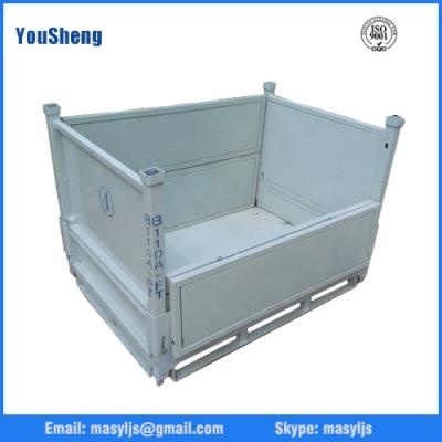 Wholesale warehouse galvanized steel container,foldable metal cage storage container,folding steel storage cag