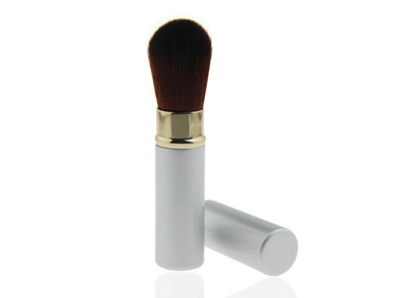 Essential Refillable Retractable Makeup Brush , Silver Powder Makeup Brushes
