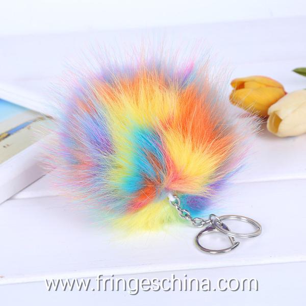 Wholesale Colorful Fake Fur DIY Pom Pom Ball For Handbag Costume Keychain Decoration