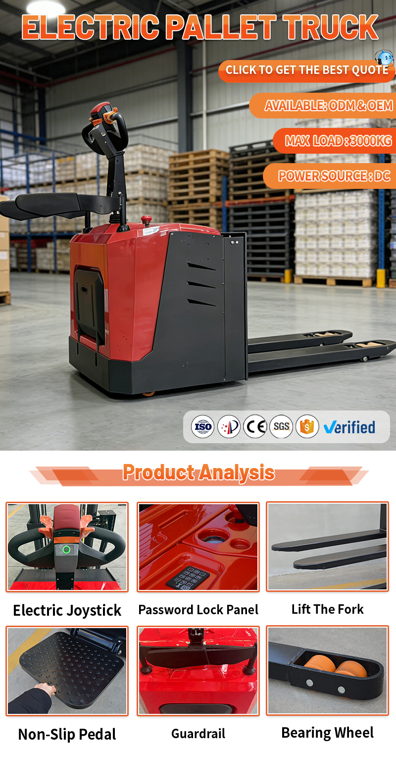 Stand On Walk Behind Electric Pallet Truck Lifter Stacker 2000kg OEM