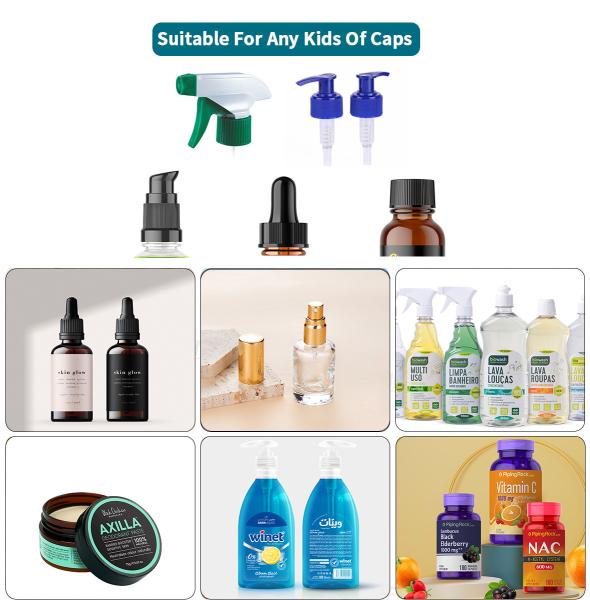 Automatic Plastic Fertilizer Insecticide Bottle Spray Capper Screw Capping Machine 4 Wheels