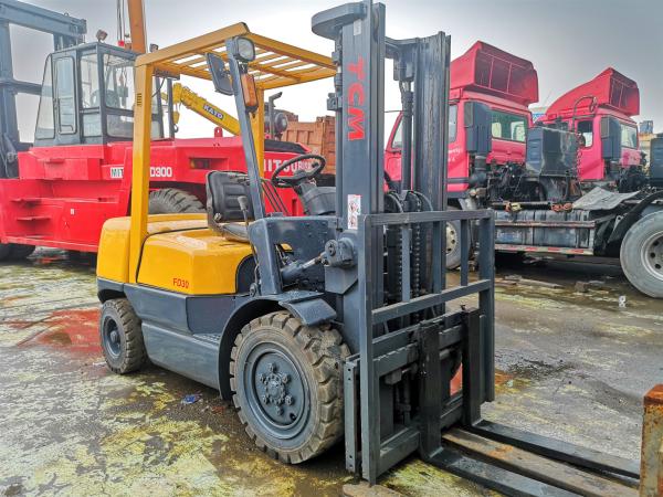TCM FD30 Used 3 Ton Forklift Truck Japan Made Hydraulic System With Side Shift