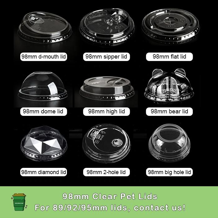 Disposable PET Plastic Cup Lids Clear Transparent For Coffee Yogurt Juice Tea