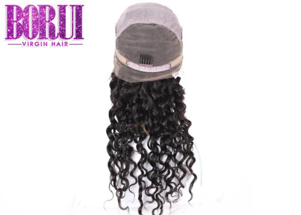 Perucas completas tingidas do laço da onda profunda brasileira do cabelo humano com o cabelo do bebê descorado