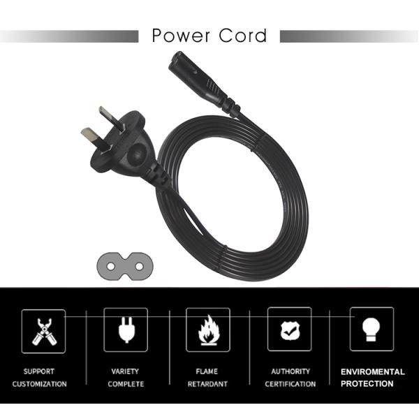 SAA to IEC C7 Power Cord 2.5A 250V 1.5m PVC Cable