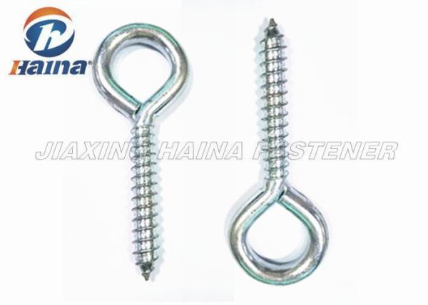 Carbon Steel 4.8 Grade Zinc Plated Heavy Duty Screw Eyes With Welded Eye Wood Thread