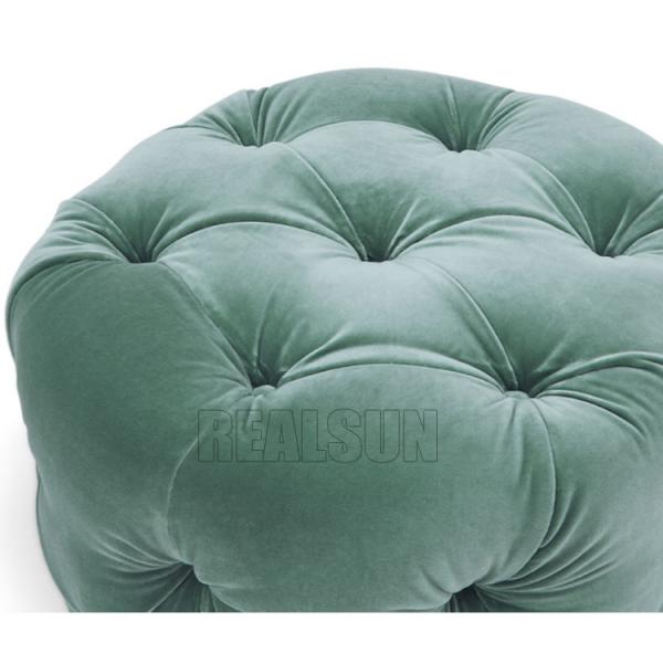 Upholstered Seat Ottoman Furniture Green Velvet Button Tufted Velvet Ottoman Stool