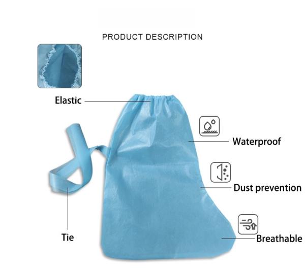 Anti Bacteria PP PE 60gsm Disposable Waterproof Boot Covers