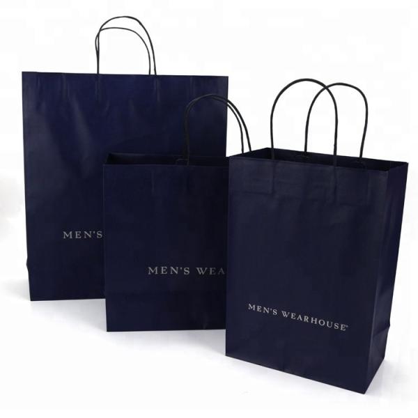 Custom Kraft Recyclable Paper Bag For Clothes Environmentally Friendly with Logo