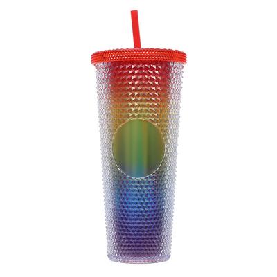 Tubules en plastique à double paroi sans BPA pour le café glacé boissons froides ou de l'eau 24 oz