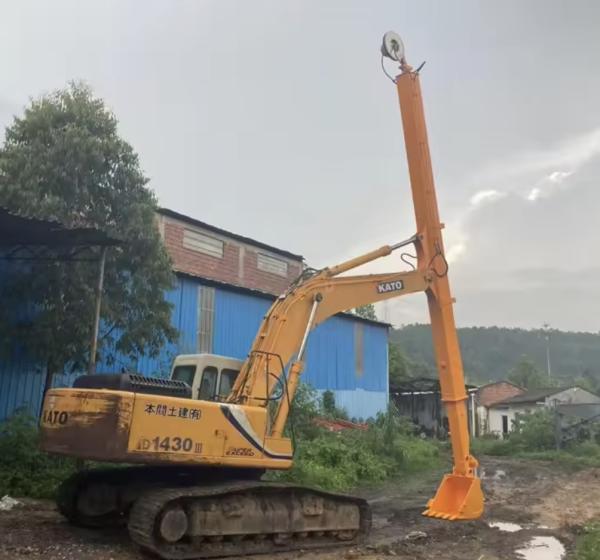 Top Rated Sales Excavator Parts KM150 Clamshell Telescopic Long Reach Arm With Depth 15m