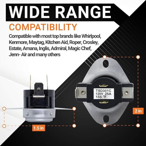 Аксессуары стиральной машины запасные части 3387134 Сушилка Нагревательный элемент Циклический термостат