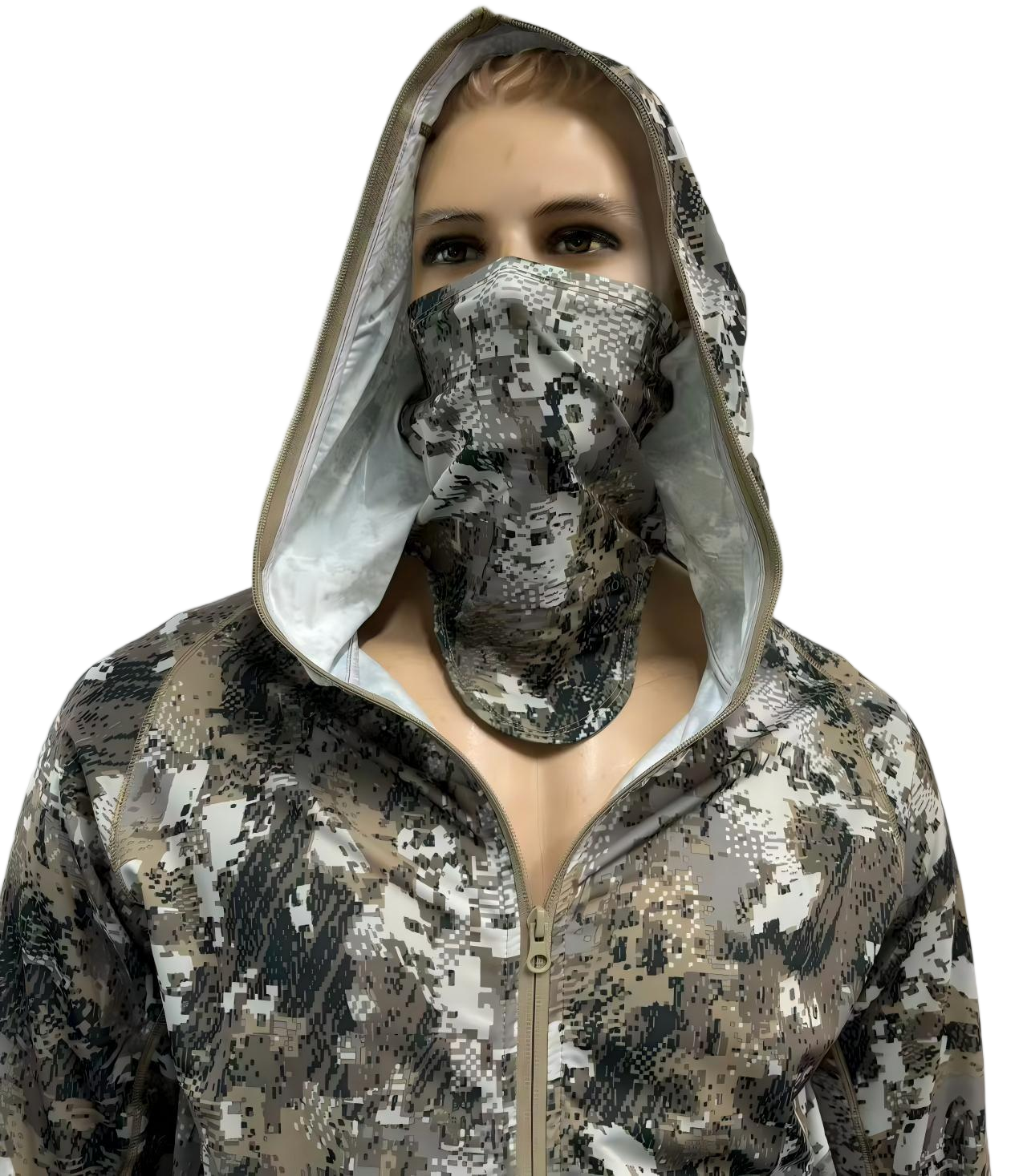 Desert Camouflage Wind & Sand Resistant Hoodie With Face Shield