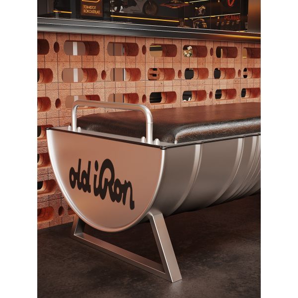 Modern Oil Drum Bench Durable Industrial Metal Benches Commercial