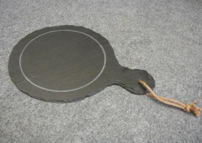 Dark Grey Solid Stone Placemats Slate Paddle Black Rough Edge With Rope