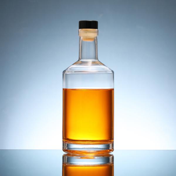 Screen Printing Round 500ml Frosted Glass Bottle for Spirit Champagne Beverage Tequila