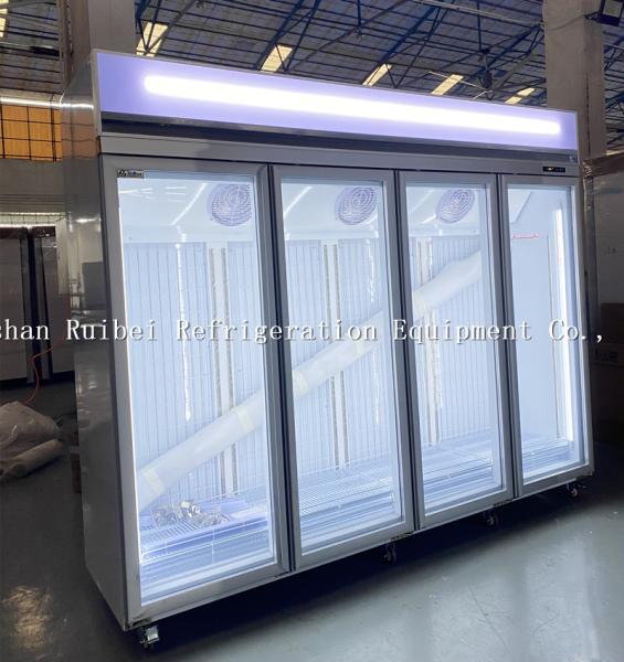 Supermarket Freezer 2000L Glass door Ice Cream Vertical Display Refrigerator Freezer