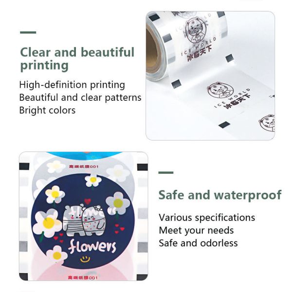 PET/PP/PS/PE Boba Bubble Tea Cup Sealing Packaging Film Roll 