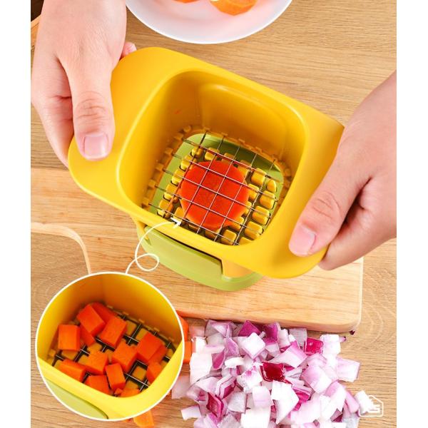 2 in 1 Vegetable Chopper Dicing Slitting Manual Slicer Press Garlic etc Stainless Steel