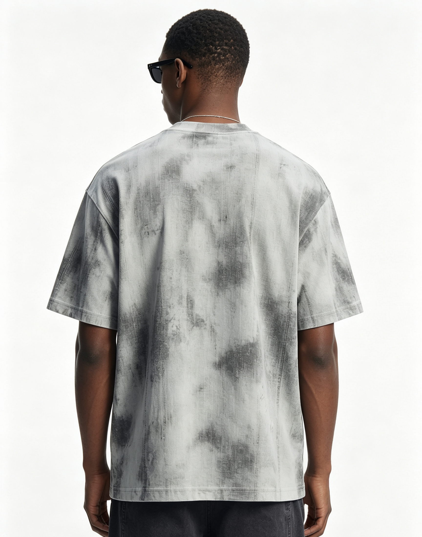 200GSM Oversized Drop Shoulder T Shirt Smudge Dye Custom Print Tee Vintage