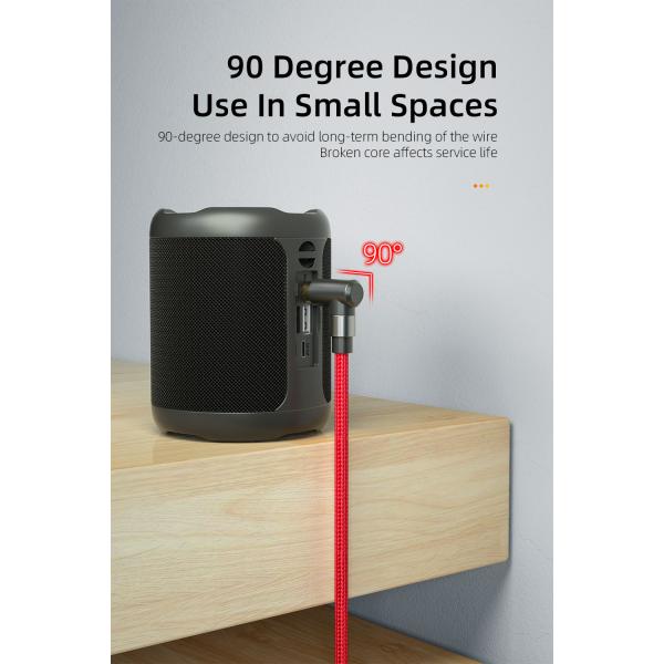 3.5mm AUX Cable Codo macho a macho conector de audio Cable 90 grados