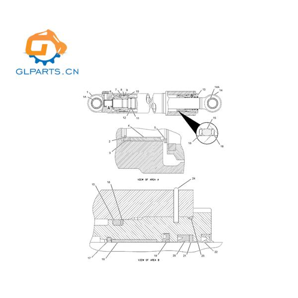 2042718 2357913 2358271 Cylindre à bras hydraulique pour le CAT E307C E308C