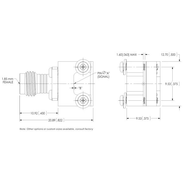 Соединитель PCB RF держателя края Mm Solderless коаксилового разъема 1,85 RF перегородки прямой