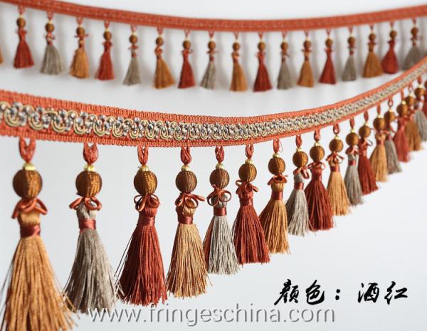 Handmade fashionable chain beads lace tassels fringes for curtain/sofa/pillow/stage decoration