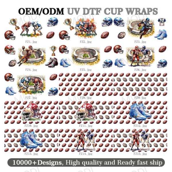 16oz Baseball Sports Theme UV DTF Transfer Glass Cup Stickers