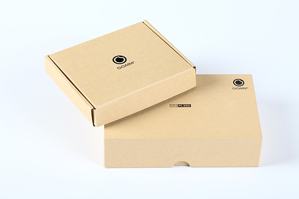 Wholesale custom small brown folded calfskin carton transparent PVC plastic boxes with window