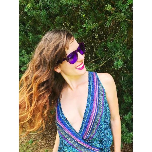 Against UVA UVB PC Frame Purple Color Therapy Eyewear For Relax