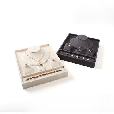 customizable premium Velvet Jewelry Trays OEM Jewellery Trays display for jewelry set