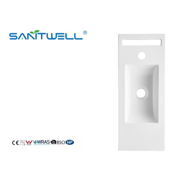 Тазов камня дизайна размера SWL555 Standrad раковины Полу-счетчика формы прямоугольника новых искусственных твердые поверхностные легкие чистые