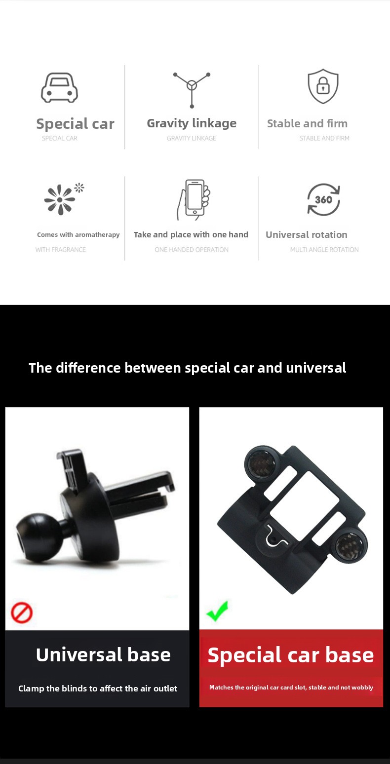 For Universal ABS Car Navigation Holder with Air Vent Gravity Phone Mount Accessory for Lexus Vehicles