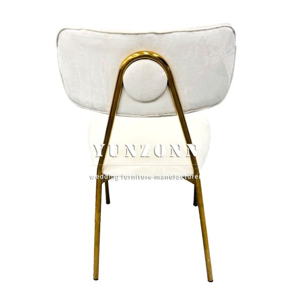 Luxury Dining Chair with Gold Metal Legs Soft Back Upholstered in Velvet Fabric for Hotels Coffee Shops Weddings Outdoor Use