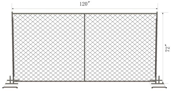 6 foot x 12 foot chain mesh temporary fence panels mesh  2 x 2  x 11.5 gauge wire chain wire temporary fence