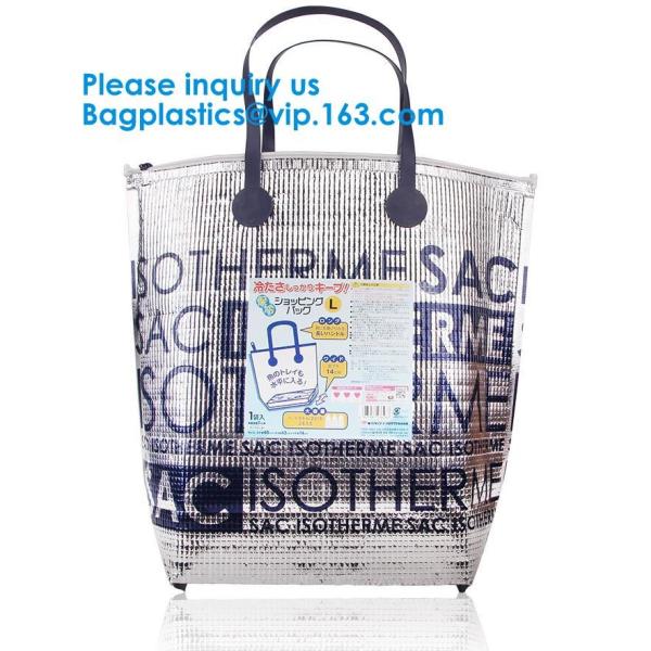 Insulated Thermal Non Woven Aluminum Foil Cooler Bag For Frozen Food,Reusable Insulated Aluminum Foil Thermal Lunch Cool