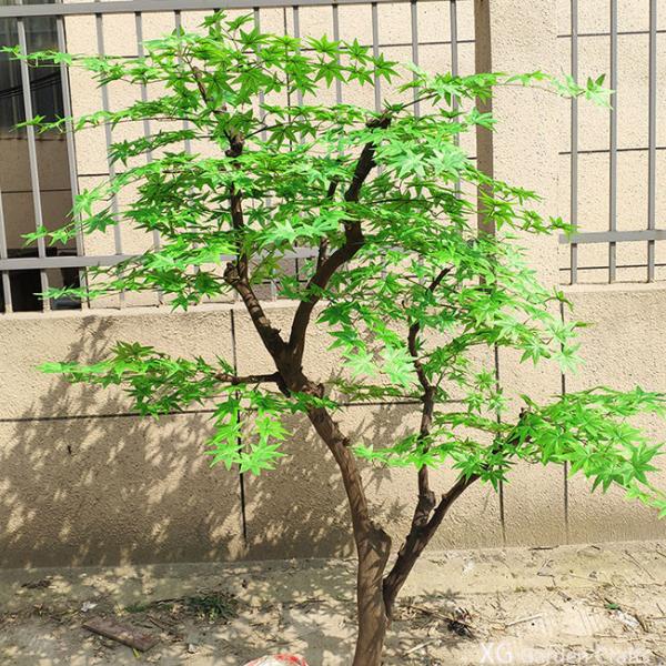 Light Weight Washable Artificial Green Maple Leaves For Pub Decoration