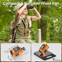 Ventilateur Socool à batterie rechargeable multifonctionnel Ventilateur portable 4000mAh Clip Ventilateur de taille Conception compacte en orange Couleur noire Pour l'intérieur / extérieur