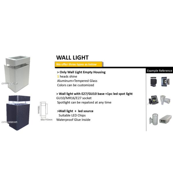 3W Thick Aluminum LED Outdoor Wall Lights Mini Square Shape IP65 Low Brightness Decay
