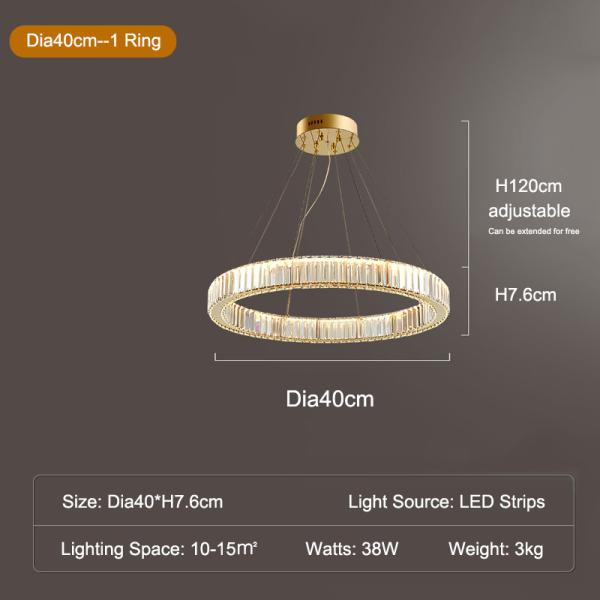 Luxury Staircase Crystal Chandelier Large Modern Rings silver chandeliers(WH-NC-49)