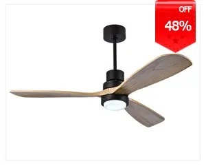 Dimmable ceiling fan with LED Light 60 inch Indoor wood Two-Blade Ceiling Fan light(WH-VLL-40)