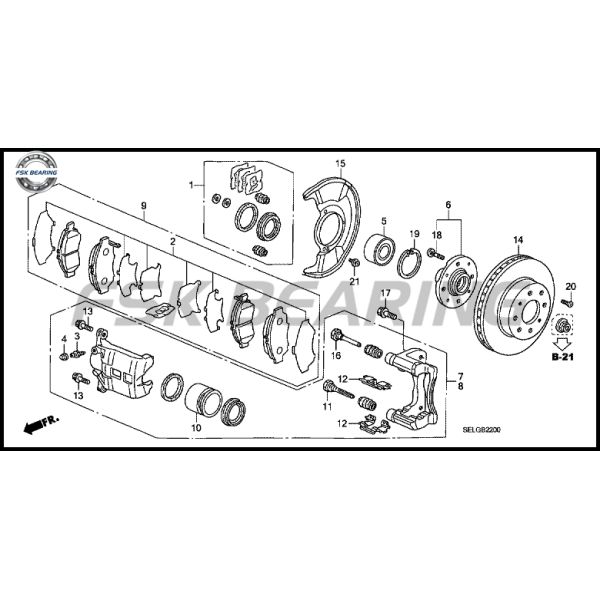 Front Wheel Axle Head 44600-SEN-000 44600-SEL-000 Honda 08 SDI
