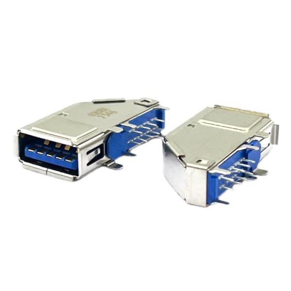 Mini LCP HF 9 Pins Usb Female Socket Connectors 90 Degrees STD Side Plug