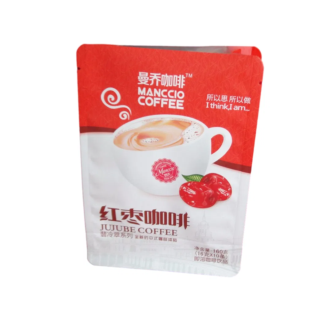 Dry Food Packaging Bag Plastic Ziplock Flat Bottom Resealable Pouches with Color