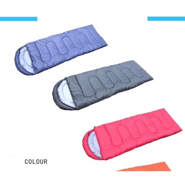 Customized 210*75CM Blue Waterproof 190T Polyester Outdoor Mountain Sleeping Bags For Cold Weather